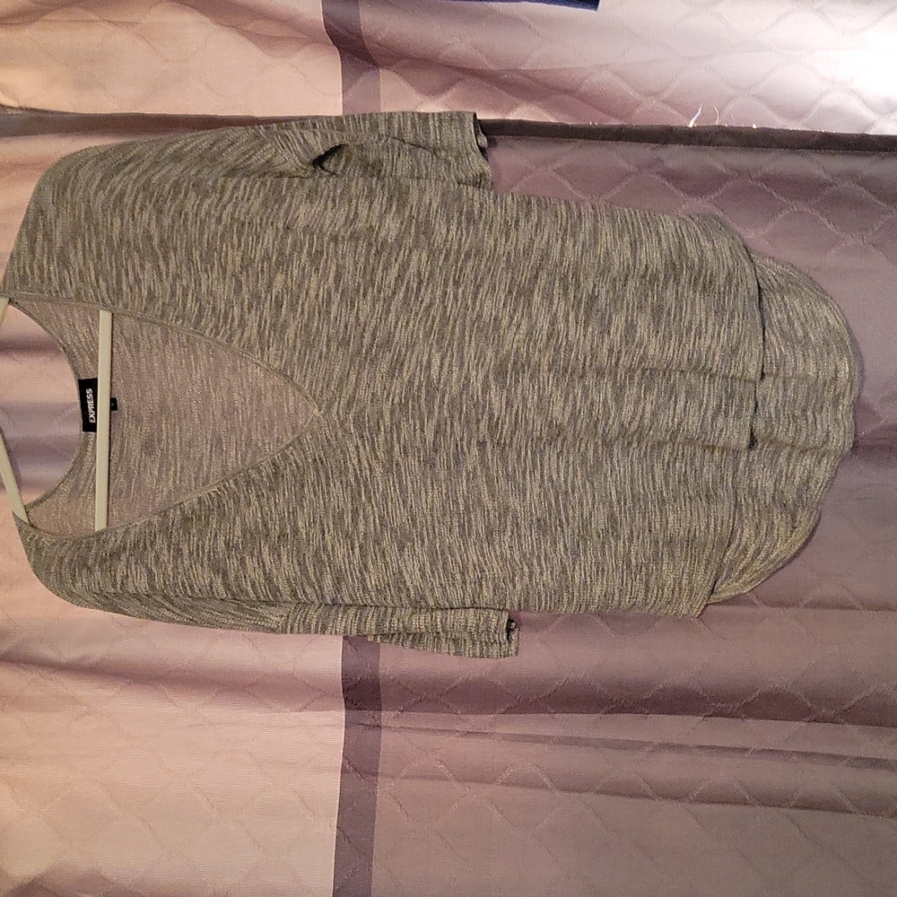Express V-Neck Gray Sweatee